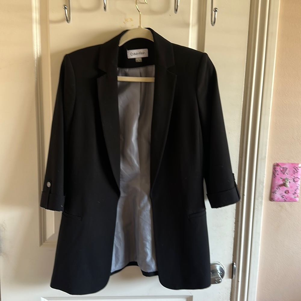 Classic Black Calvin Klein Blazer 3/4 sleeve